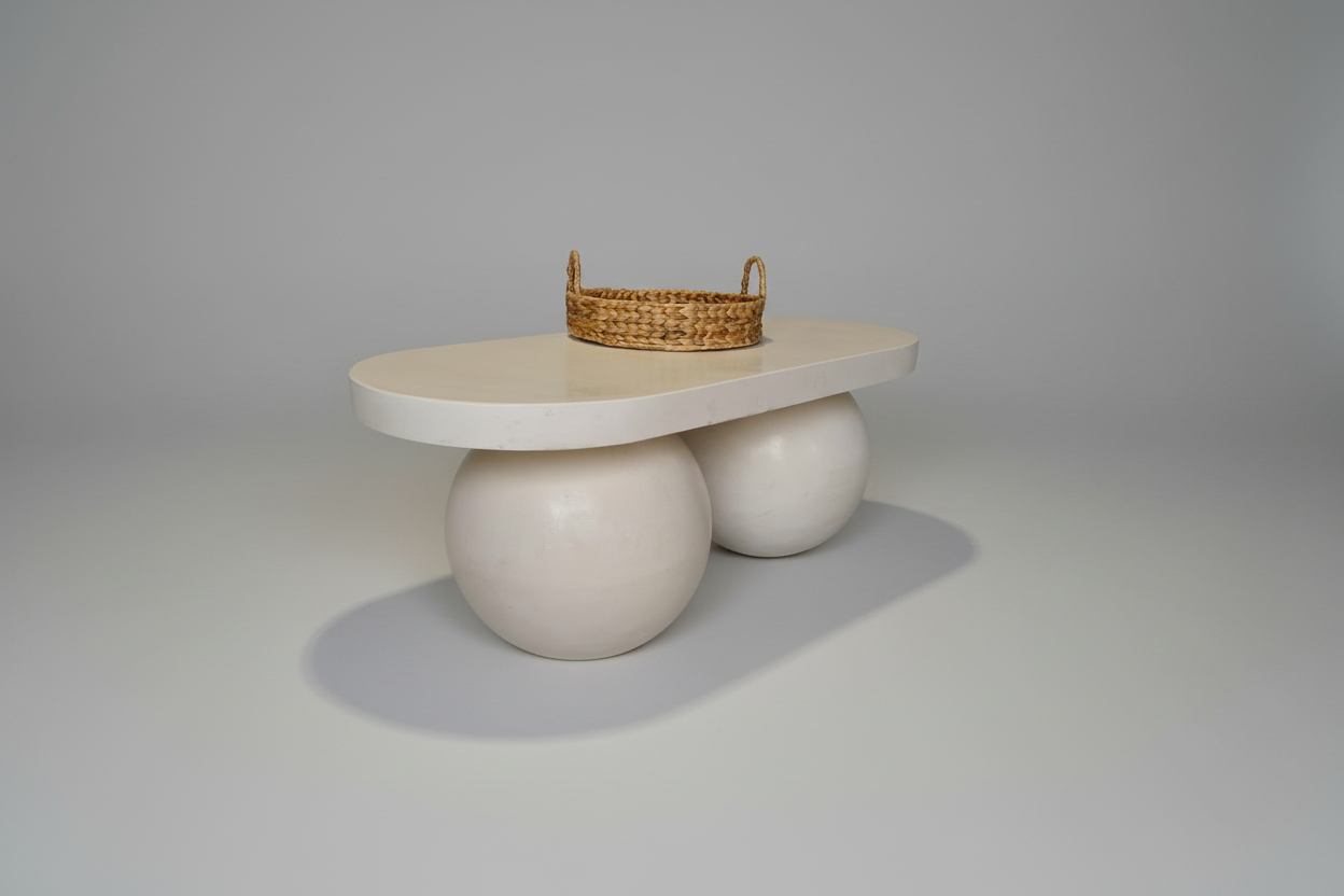 TABLE BASSE CIMENT BOULES