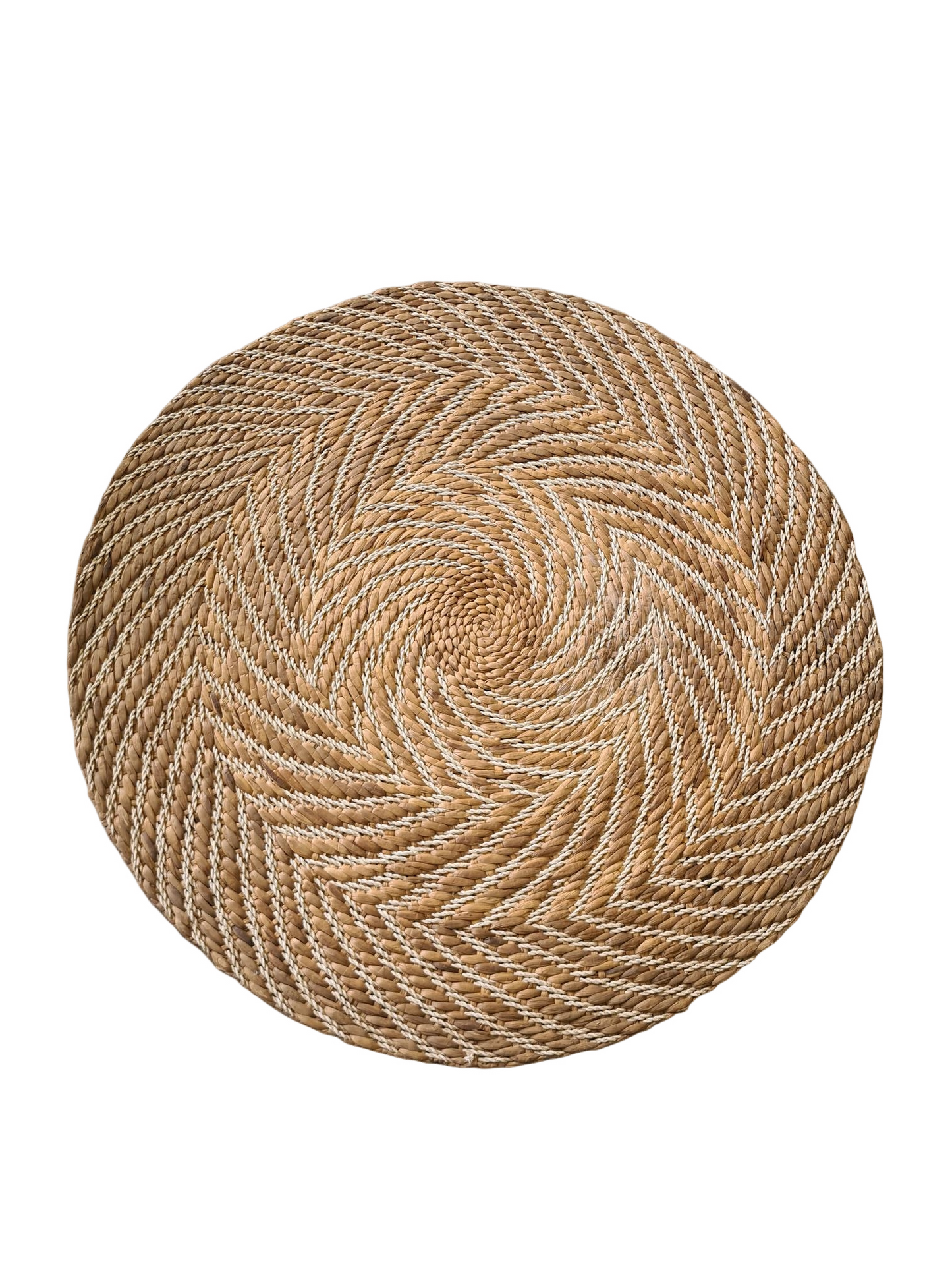 TAPIS FEUILLE BANANIER BLANC/NATUREL
