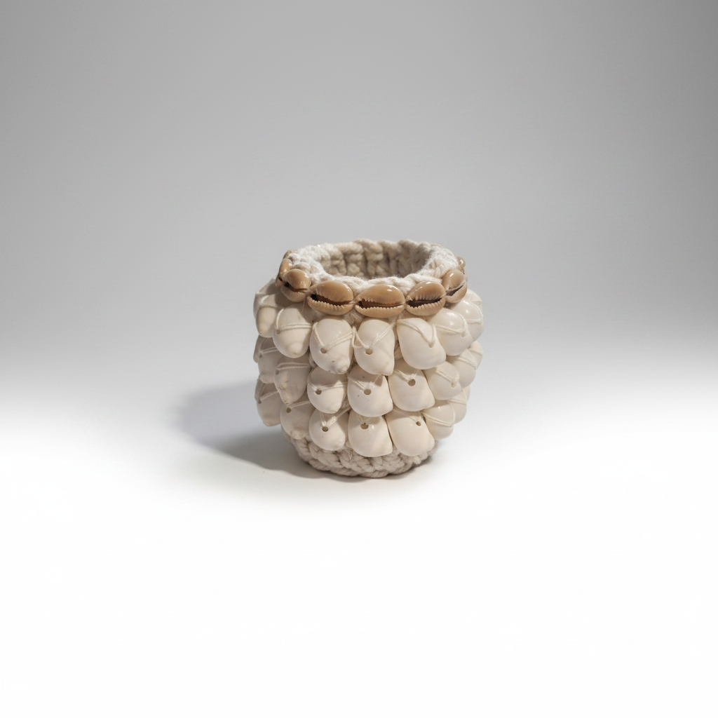 POT MINI MACRAME/COQUILLAGES