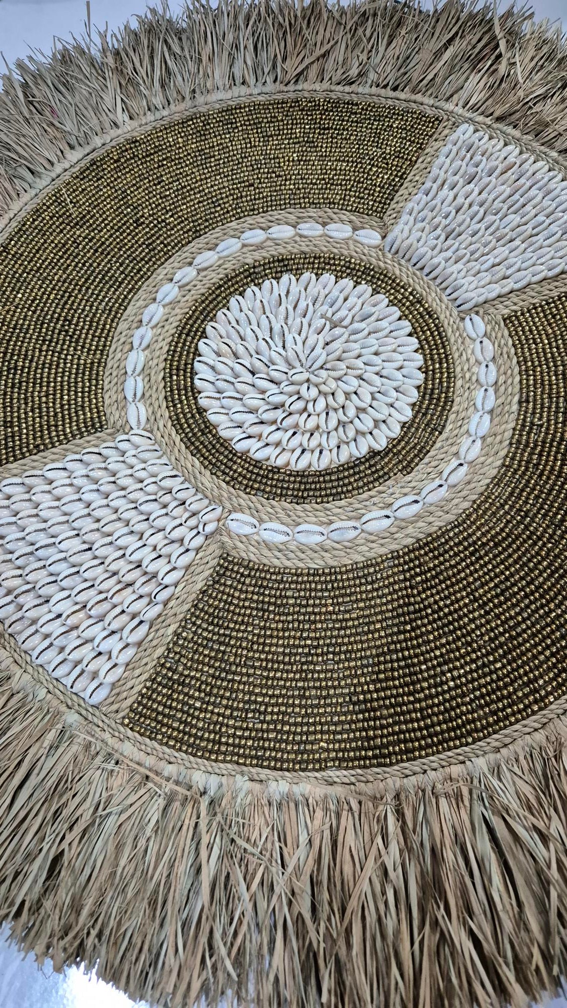DECORATION PERLES ET RAPHIA
