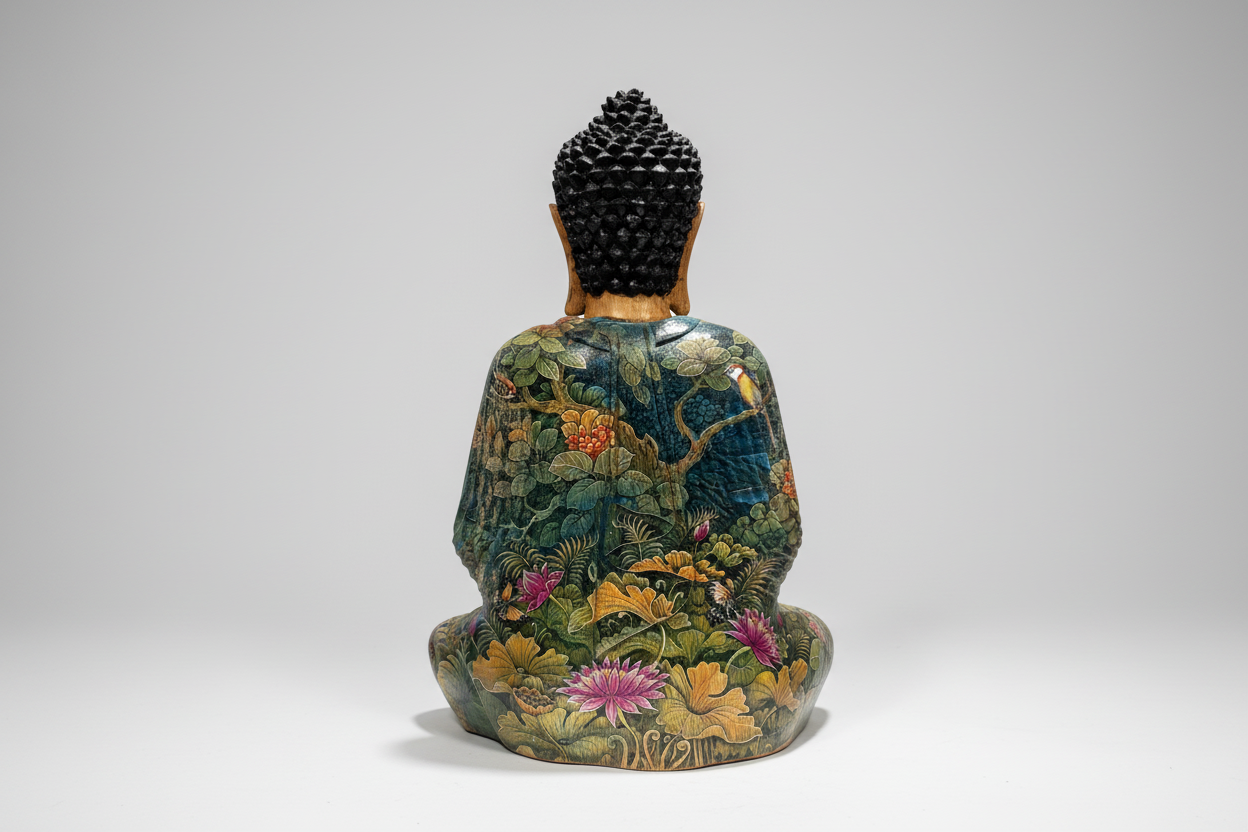 BOUDDHA PEINT A LA MAINS COULEURS