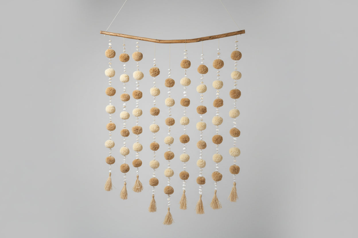 Suspension Murale "Pompons & Coquillages"