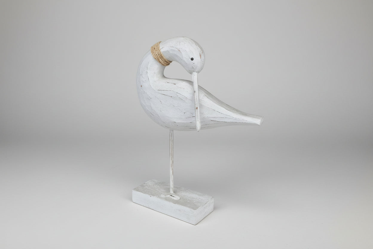 BOIS SCULPTE "Héron de Rivage"