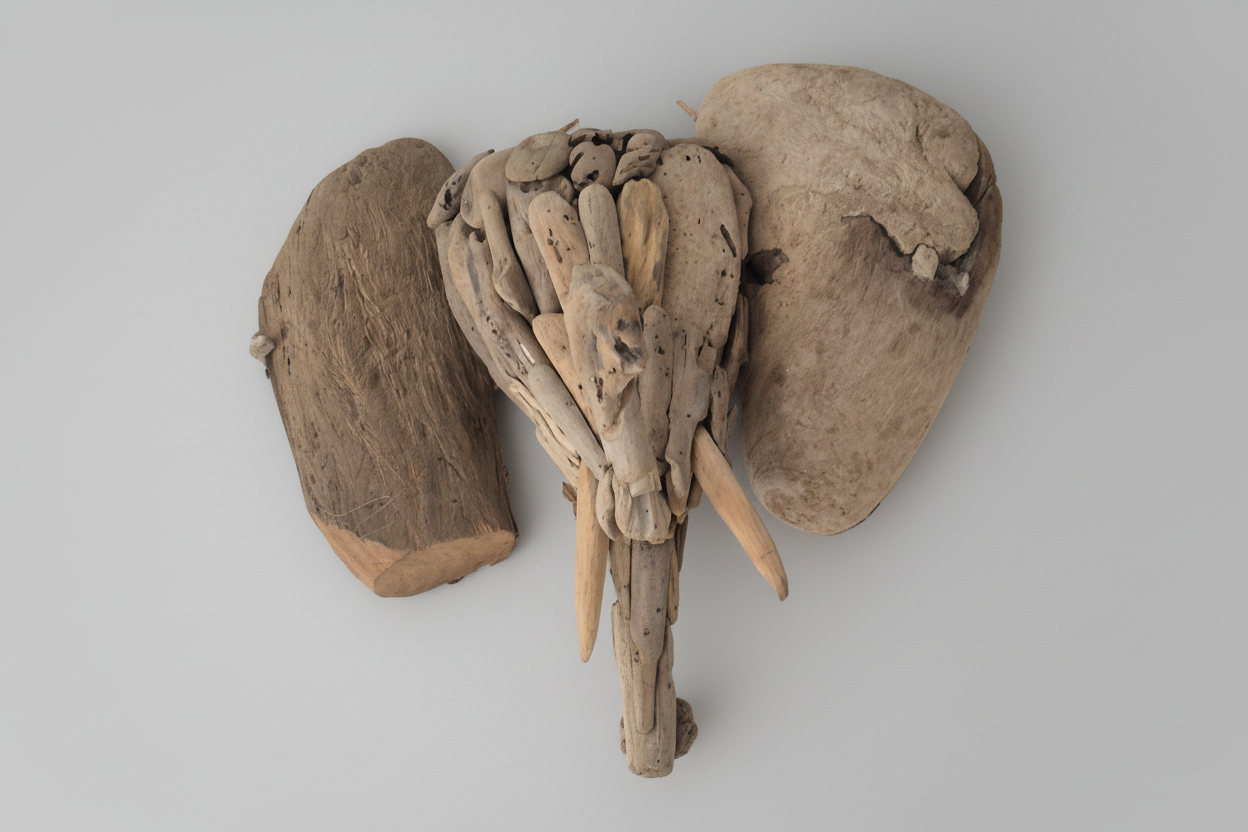 TETE ELEPHANT BOIS FLOTTE