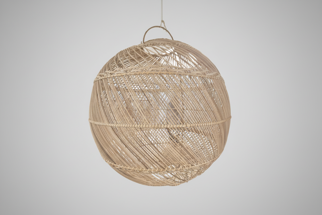 LUMINAIRE ROTIN BOULE