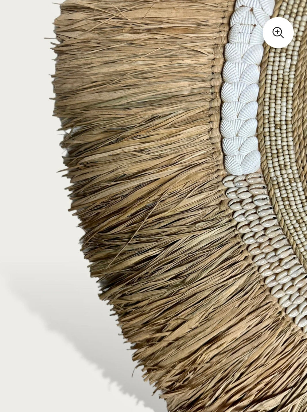 MIROIR COQUILLAGES ET RAPHIA