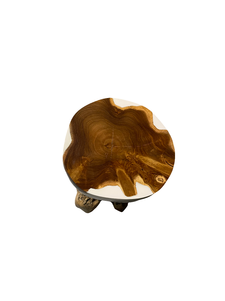 TABOURET RESINE ET TECK