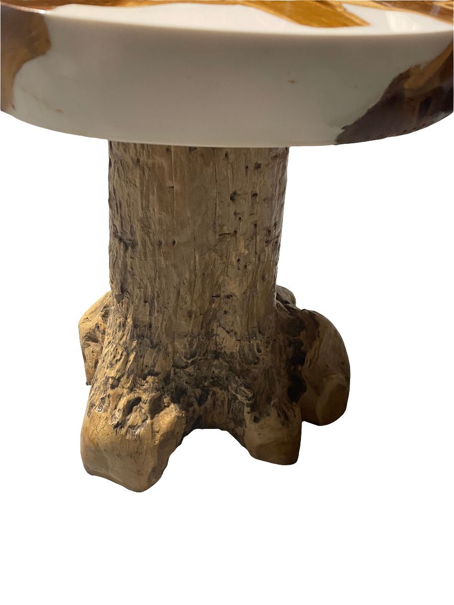 TABOURET RESINE ET TECK