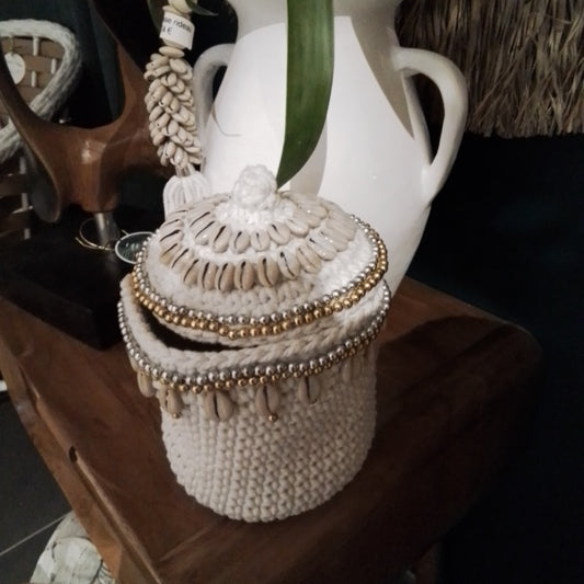 POT MACRAME COUVERCLE