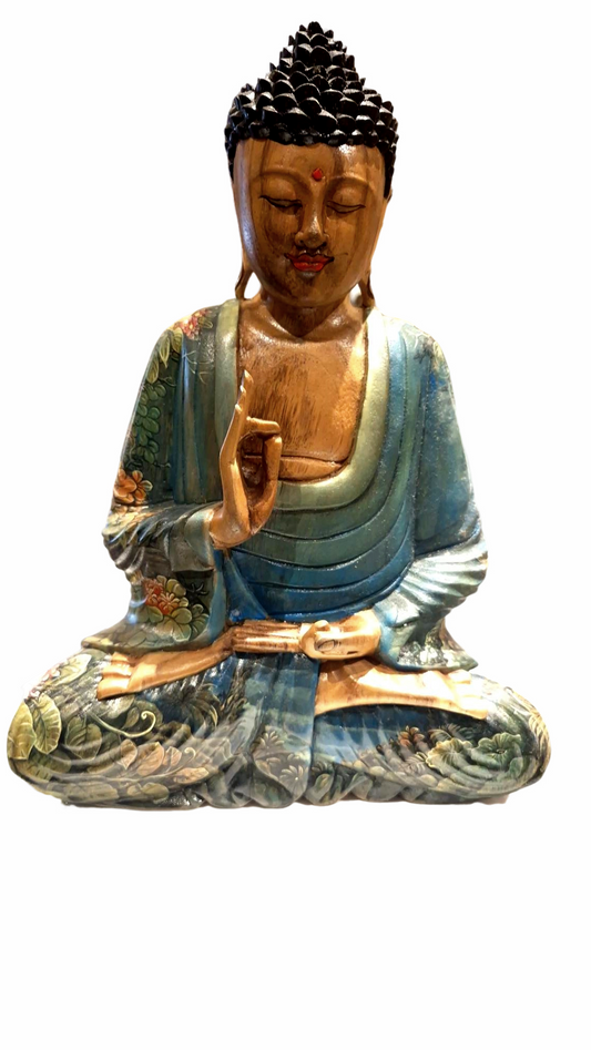 BOUDDHA PEINT A LA MAINS COULEURS