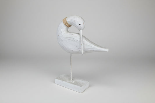 BOIS SCULPTE "Héron de Rivage"