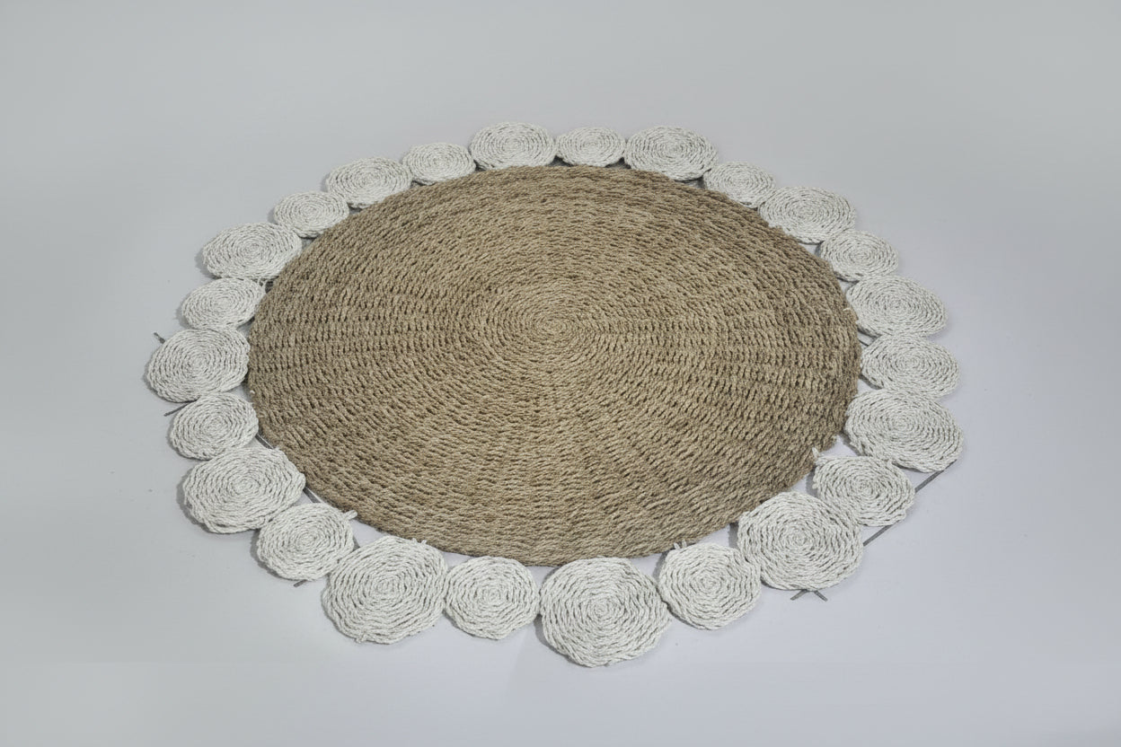 TAPIS "Rosace" en Jonc de Mer
