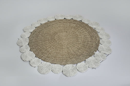 TAPIS "Rosace" en Jonc de Mer