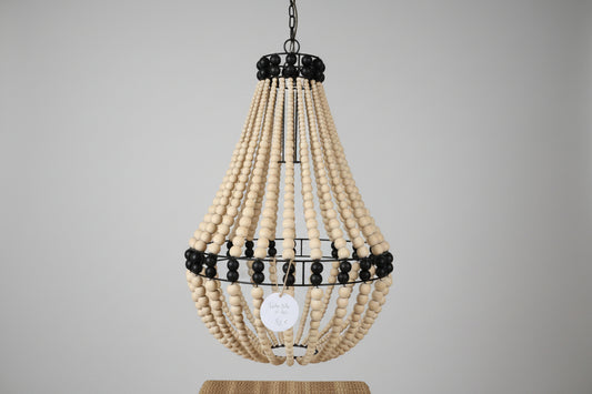 SUSPENSION PERLES BOIS