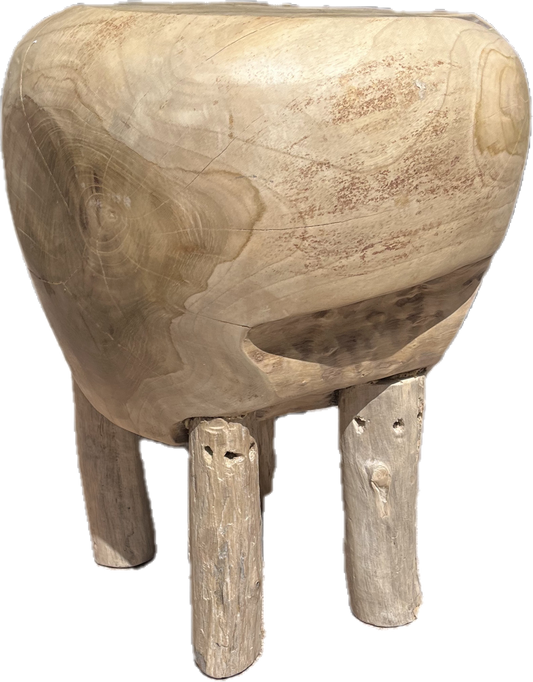 TABOURET BOULE EN TECK