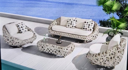 SALON DE JARDIN RESINE GRIS
