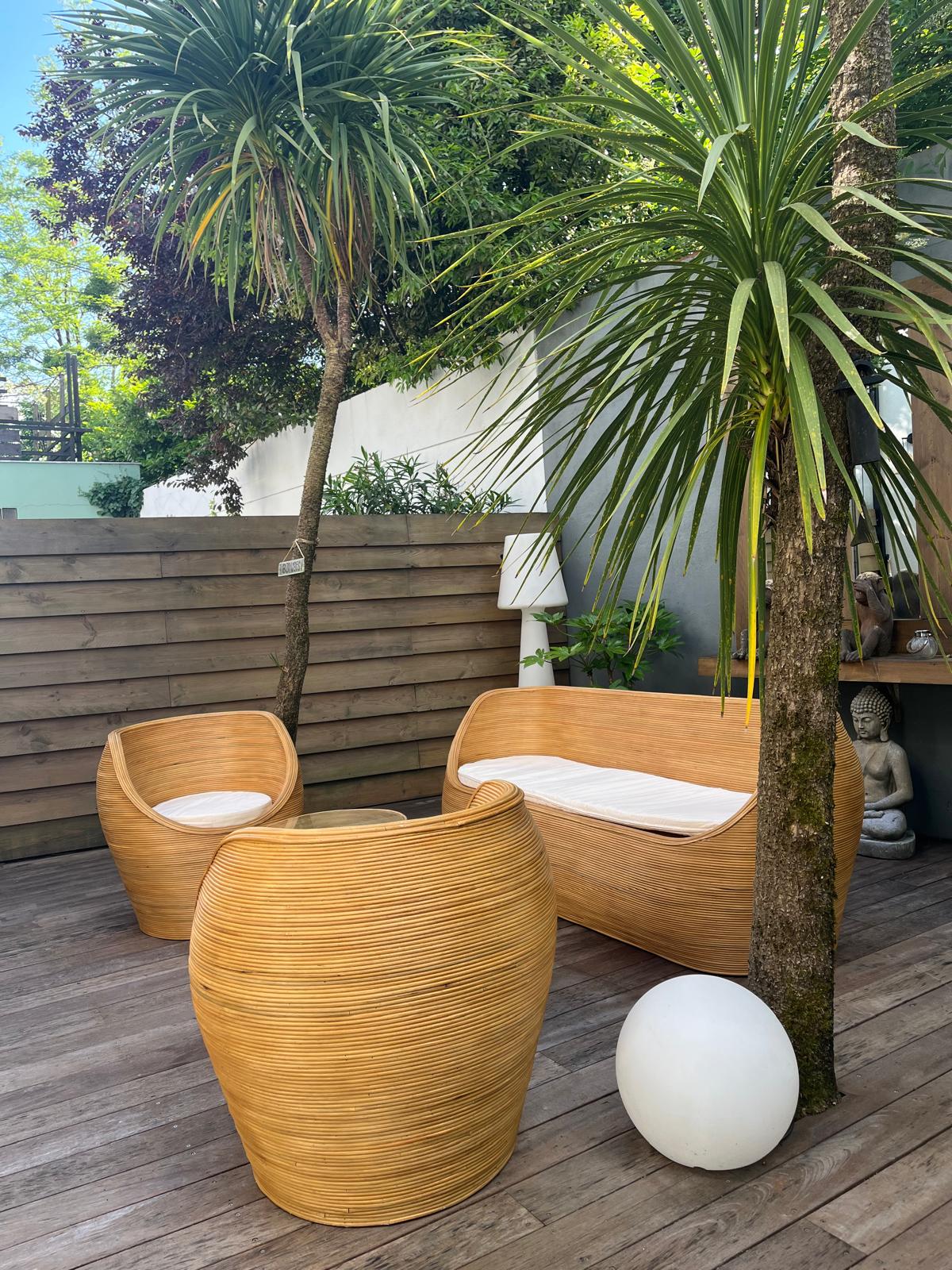 SALON DE JARDIN ROTIN