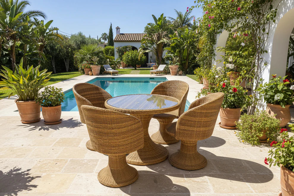 ENSEMBLE TABLE HAUTE RESINE