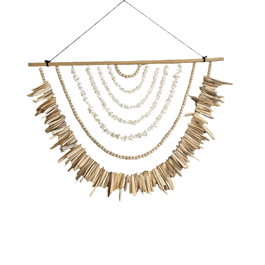 DECO MURAL COQUILLAGE BOIS FLOTTE