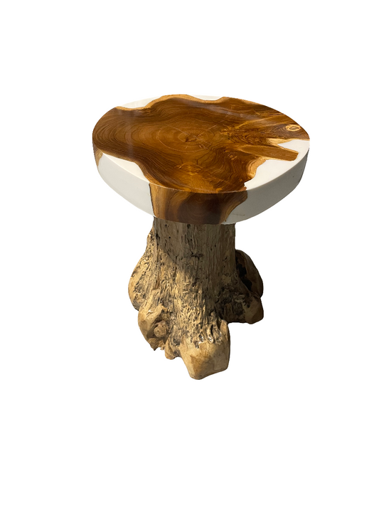 TABOURET RESINE ET TECK