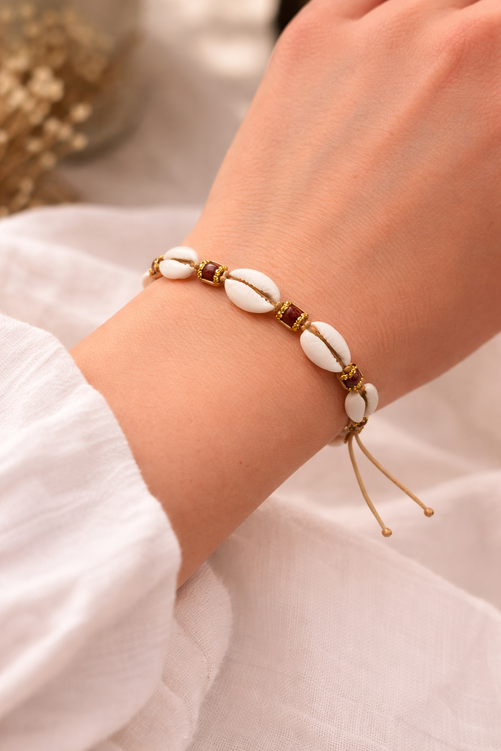 Bracelet coquillages perles