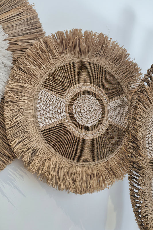 DECORATION PERLES ET RAPHIA