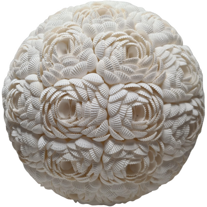 LAMPE BOULE ROSES EN COQUILLAGE